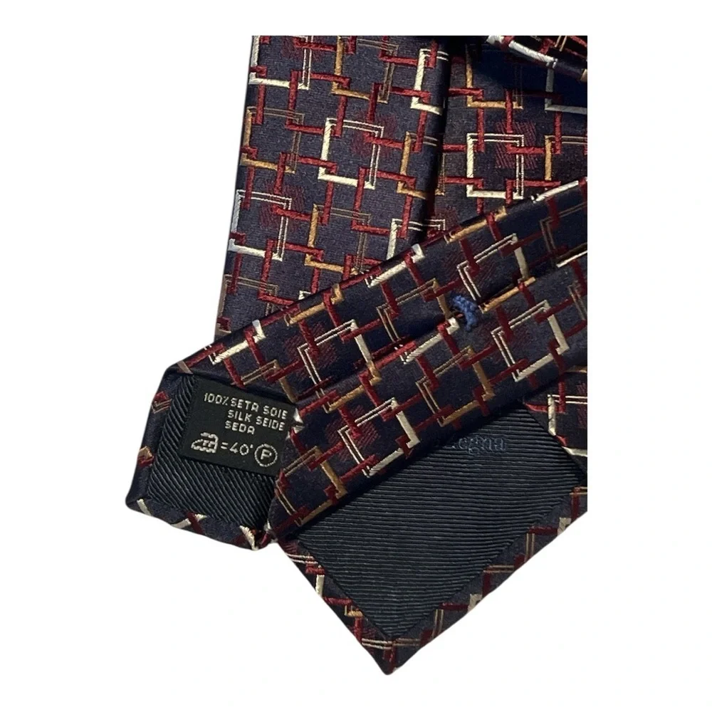 Ermenegilda Zegna Geometric Silk Made‎ in Italy Neck Tie KD1